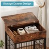 Wooden Dog Kennel Crate Furniture Side Table / End Table with Drawer for Small Dogs - 4 of 4