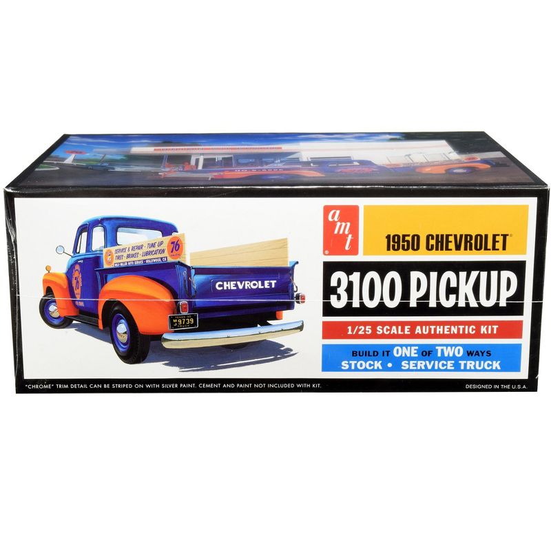 Skill 2 Model Kit 1950 Chevrolet 3100 Pickup Truck "Union 76" 2 in 1 Kit (Skill 2) 1/25 Scale Model by AMT, 2 of 5