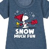 - Peanuts - Snoopy and Woodstock Snow Much Fun Graphic Short Sleeve Fleece Dress - 2 of 4