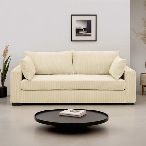 Coastal 79" Wide Corduroy Comfort Sofa - Leovsnove - 1 of 4