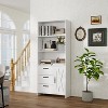6-Tier Bookshelf with Door and 3 Drawers,Bookcase with 3-Tier Open Shelves, Book Shelf with Storage Cabinet for Home Office, Living Room - 2 of 4