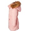 Sportoli Girls Fleece Lined Quilted Midlength Fur Trimmed Hood Winter Puffer Coats - 2 of 4