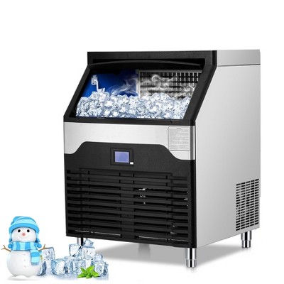 Acekool Commercial Ice Machine 260Lbs/24H, 750W Automatic Ice Cubes Maker with 132Lbs Storage, Includes Water Filter, Drain Pipe