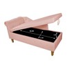 Zeus & Ruta Modern Upholstered Rolled Arm Chaise Lounge, Indoor Sofa, Velvet Lounge Chair with Storage & Pillow - 4 of 4