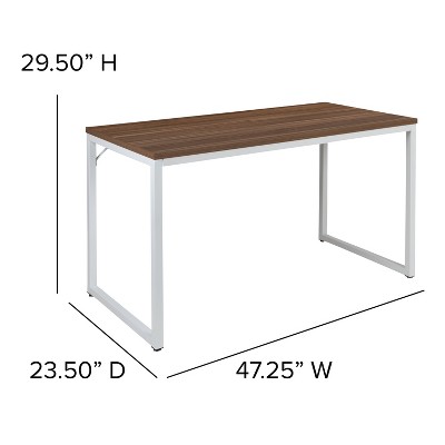 Tiverton 51" Walnut and White Industrial Modern Office Desk