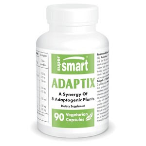 SuperSmart Adaptix - 8-in-1 Plant Extracts - Adaptogen with Ashwagandha, Astragalus, Ginseng, Reishi | Non-GMO & Gluten Free - 90 Vegetarian Capsules - 1 of 1