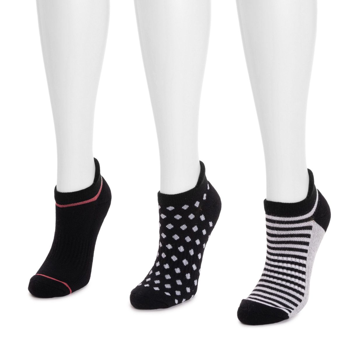 Muk Luks Women's 3 Pack Cotton Compression Ankle Socks - thumbnail 6