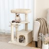 Tangkula Cat Tree Indoor Activity Cat Tower w/ Perch & Hanging Ball for Play Rest - 3 of 4