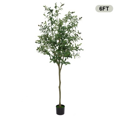 Artificial Olive Tree, Faux Potted Olive Tree With Realistic Leaves and Fruits, Fake Olive Tree for Home Office Living Room Bedroom Foyer Decor