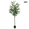 Artificial Olive Tree, Faux Silk Plant Faux Olive Tree with Pot for Office House Living Room Home Decor Housewarming Gift - 2 of 4