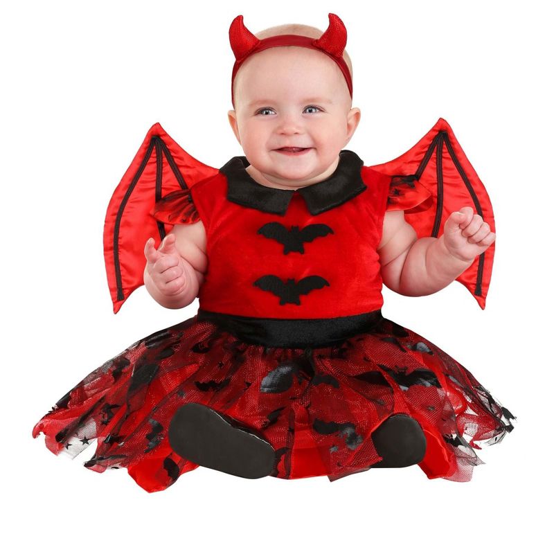 HalloweenCostumes.com Girl's Infant Adorable Devil Dress Costume, 1 of 4