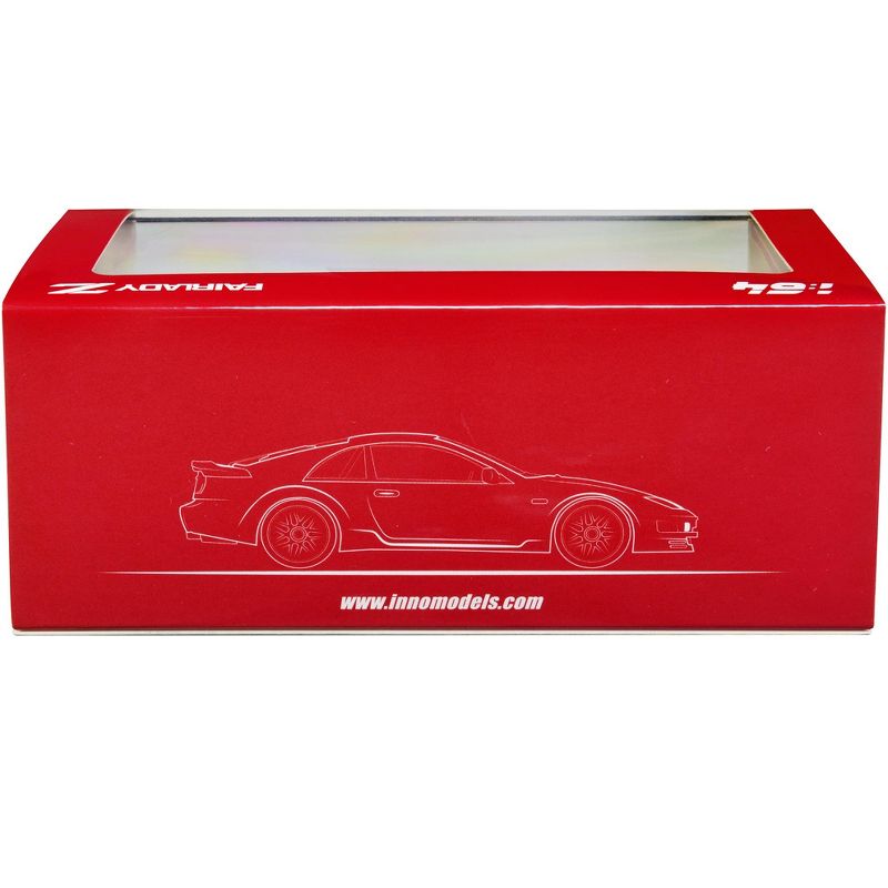 Nissan Fairlady Z (Z32) RHD (Right Hand Drive) Aztec Red with Sunroof and Extra Wheels 1/64 Diecast Model Car by Inno Models, 3 of 4