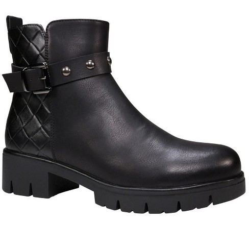 Black croc hot sale studded ankle boots