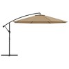 vidaXL Cantilever Garden Parasol Taupe Polyester Large Tiltable - 3 of 4