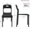 Office Dining Chairs Set of 4, Plastic Stackable Kitchen Chair,Metal Legs,Easy Assembly, Ergonomic Back, Waterproof and Stain-Resistant,Plastic Chair - 2 of 4