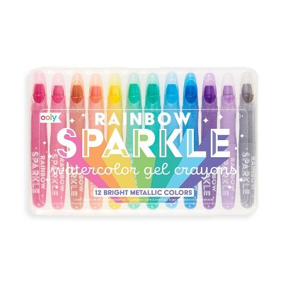 Rainbow Sparkle Metallic Watercolor Gel Crayons - Set of 12