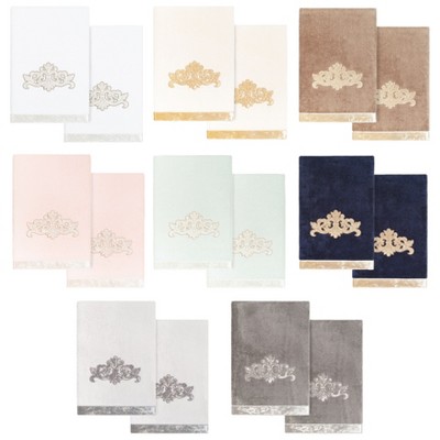 Marine Blue and Beige Turkish Cotton Bath Sheet Set