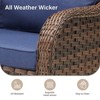 Buenhomino 5 Piece Patio Furniture Set, Wicker Patio Conversation Sets with Swivel Chairs, Outdoor Loveseat Sofa Sets with 2 Ottomans for Backyard - 4 of 4
