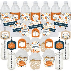 Big Dot of Happiness Happy Thanksgiving - Fall Harvest Party Favors and Cupcake Kit - Fabulous Favor Party Pack - 100 Pieces - 1 of 4