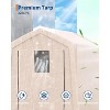 Heavy-Duty Outdoor Portable Storage Shed with 2 Roll-Up Doors & Vents, Waterproof UV-Resistant PE Tarp, Ideal Shelter for Motorcycles and Garden Tools - 3 of 4