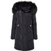 Sportoli Women Quilted Long Winter Coat Fur Trim Plush Lined Hood Puffer Jackets - image 4 of 4