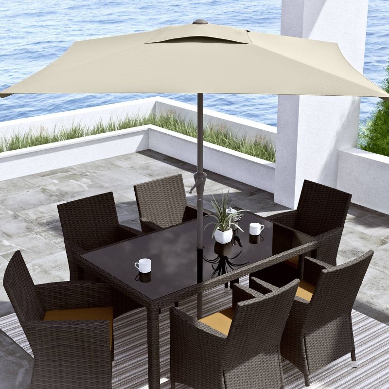 9' Square Titling Market Patio Umbrella with Base - CorLiving, 2 of 8