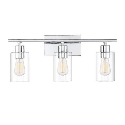 Lambert 3-Light Polished Chrome Bathroom Vanity Fixture