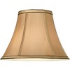 Springcrest Set of 2 Bell Lamp Shades Tan Brown Small 6" Top x 12" Bottom x 8.5" High Spider Replacement Harp and Finial Fitting - 3 of 4