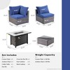 Venice 6pc Wicker Outdoor Patio Furniture Set Conversation Sofa with a Metal Fire Pit and Cushions - 3 of 4
