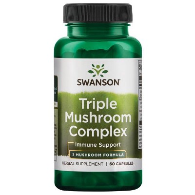 Swanson Triple Mushroom Standardized Extract Complex for Immune Support 60 Capsules