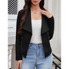 KOJOOIN Women's Fashion Faux Suede Jackets 2024 Clothes Lapel Long Sleeve Open Front Outerwear Cropped Coats - 2 of 4