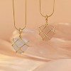 Coquette Y2K Heart Necklace - Moonstone & Rose Quartz BFF Friendship Jewelry - 2 of 4