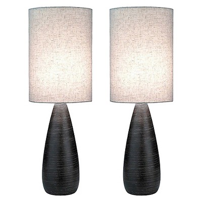 Quatro II 2 Light Table Lamp Brushed Dark Bronze (Includes CFL Light Bulb) - Lite Source