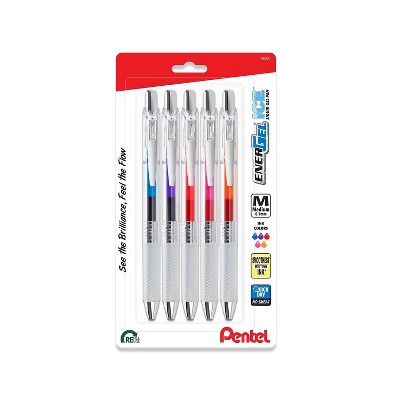EnerGel Gel Pen Medium Point Assorted Ink 5 Pack (BL77TLBP5M)