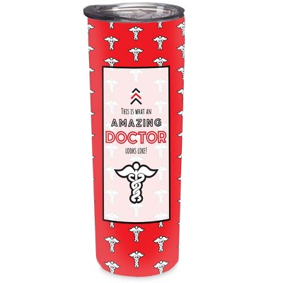 Elanze Designs Amazing Doctor Red Caduceus 20 ounce Stainless Steel Travel Tumbler