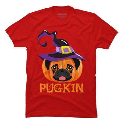 Men's Design By Humans Pugkin Pumpin Halloween By trantanphat95 T-Shirt