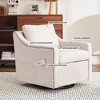 TOAOTBNBO Curved Recliner Accent Chair with 360° Swivel Base, Club Armchair with Soft Armrests Upholstered Mid-Century Bedroom Chair, Beige - 4 of 4