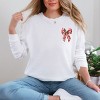 Christmas Bow Quilted Print - Women's Garment Dyed Long Sleeve Graphic T-Shirt - 2 of 3