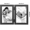 Americanflat Hinged Picture Frame with Wide, Beveled Molding and Shatter-Resistant Glass - Metal Picture Frame Displays Two Photos - 2 of 4