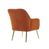 CAVINAS Modern Accent Chair, Upholstered Living Room Chair with Wood Frame, Velvet Fabric Reading Chair for Living Room, Bedroom - 3 of 4