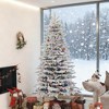 QingMoon 6.5FT Snow Flocked Christmas Tree, Artificial Hinged Pine Tree with 990 Lush Branch Tips and 2 Control Ways for Holiday Party and Home Decor - 2 of 4