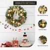 18/24 Inch Luxury Golden Christmas Wreath with Metallic Ornaments, Mesh Leaves, Pinecones & Bow - 3 of 4