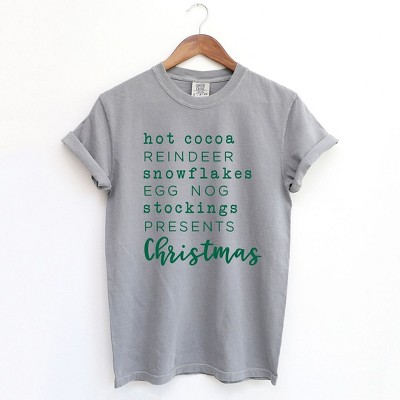Simply Sage Market Women's Christmas Words Short Sleeve Garment Dyed Tee
