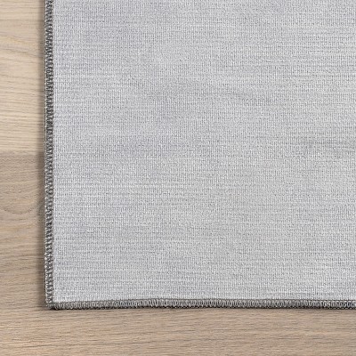 Martine Blue Abstract Washable Synthetic Area Rug