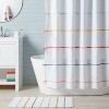Multi Striped with Tassels Kids' Shower Curtain - Pillowfort™: Kids Bathroom Decor, Twill, OEKO-TEX Certified - 2 of 4