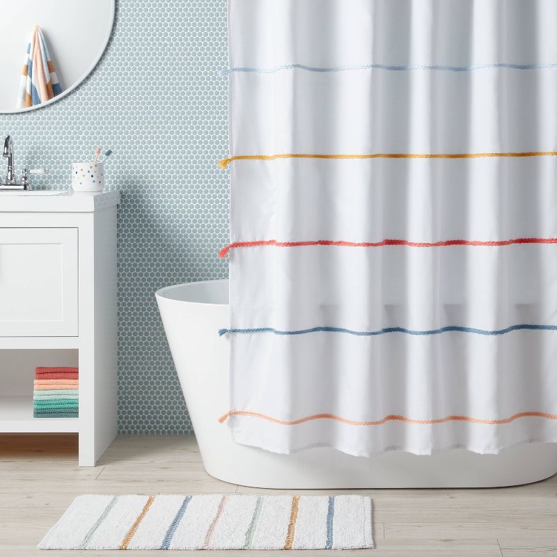 Multi Striped with Tassels Kids&#39; Shower Curtain - Pillowfort&#8482;, 3 of 6