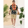 Lars Amadeus Men's Summer Short Sleeves Button Down Tropical Fruit Printed Shirts - 3 of 4