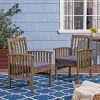 NicBex Patio Dining Chairs Set of 2,Outdoor Chairs with 2 Wateroof Cushions and Acacia Wood Frame,Kitchen Chairs for Dining Room,Patio - 2 of 4
