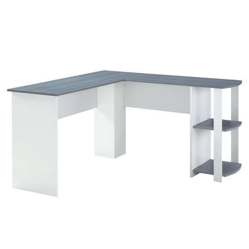 Modern L Shaped Desk With Side Shelves Gray Techni Mobili Target