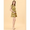 Allegra K Women's Boho Crossover V Neck Petal Sleeves Belted Floral Flowy Dress - 2 of 4